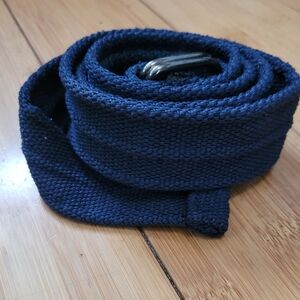 90s Navy Blue Double D-Ring Belt